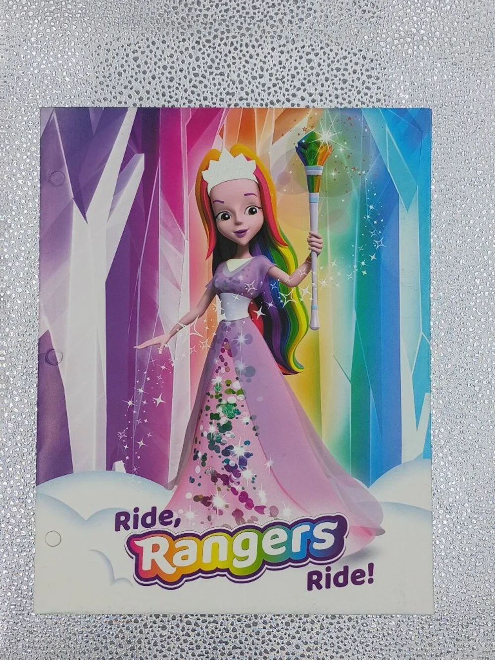 3-Pc Rainbow Rangers Heavy Duty 3-Ring Glossy Folders Glitter School Supplies